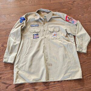 Dickies Royal Rangers Ohio Long Sleeve Button-Up Uniform Men Sz 2XL with Patches